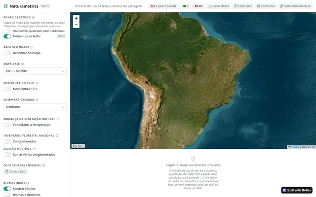 Captura de tela do Naturametrics